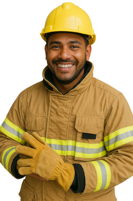 Trabalhador vestindo roupas de brigadista, essencial para a segurança do trabalho.
